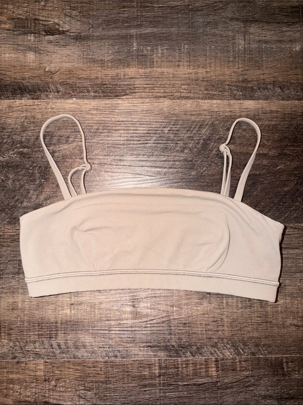 Aritzia Seamless Light Beige Bralette with Adjustable Straps